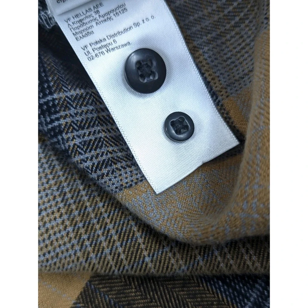 The North Face Flannel Shirt Mens LG Brown Black Plaid Lite Weight Stayside Y2K